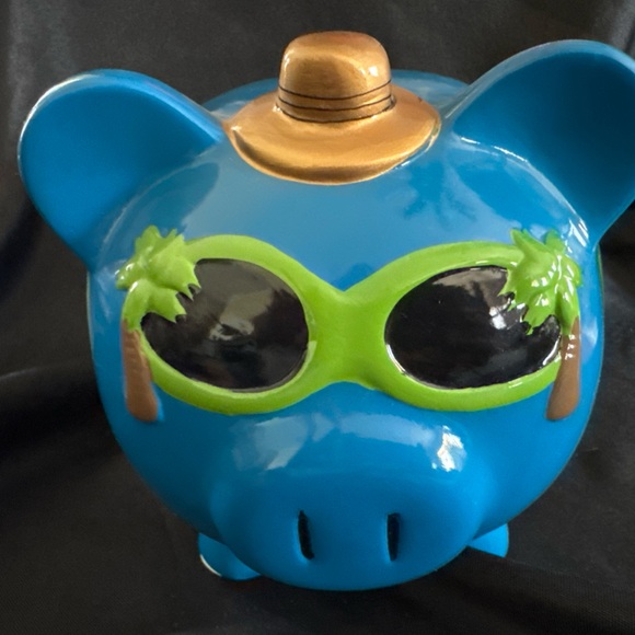 Target Blue Piggy Bank with Green Sunglasses - Picture 1 of 10